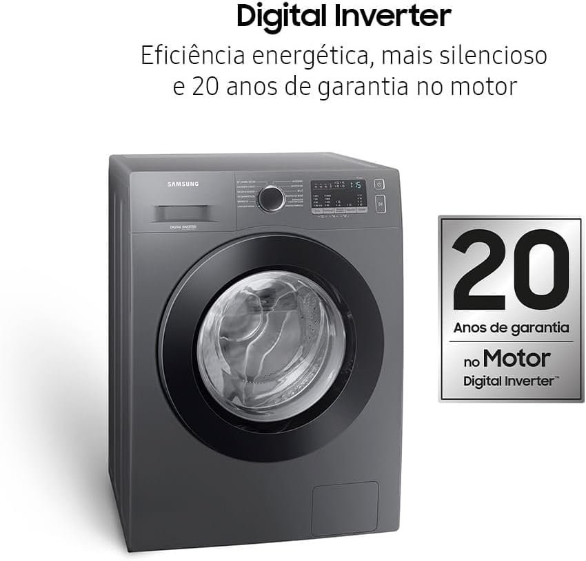 Samsung Lava e Seca WD11M com Digital Inverter, eficiência energética, mais silencioso e 20 anos de garantia no motor